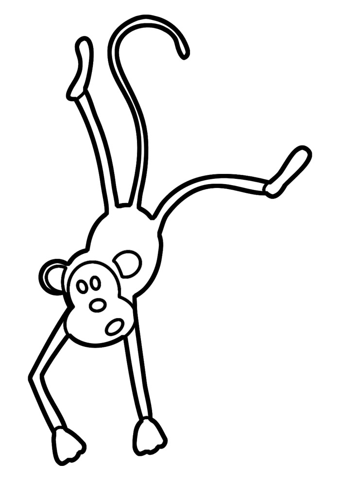 Desenho para colorir Macaco-aranha preto e branco em um Pogo