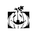 Abóbora de Halloween em estilo carimbo para colorir